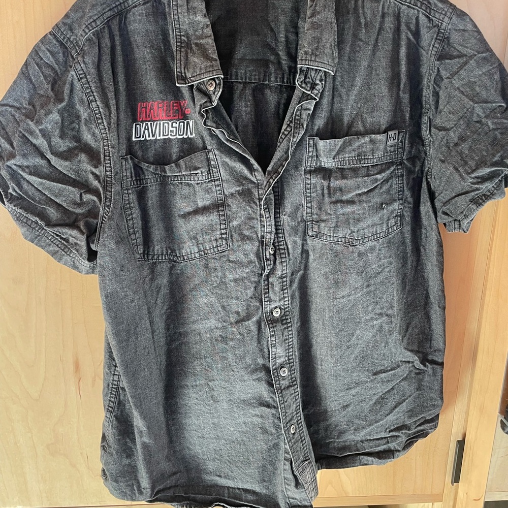 Harley-Davidson Black Casual Button Down Shirt